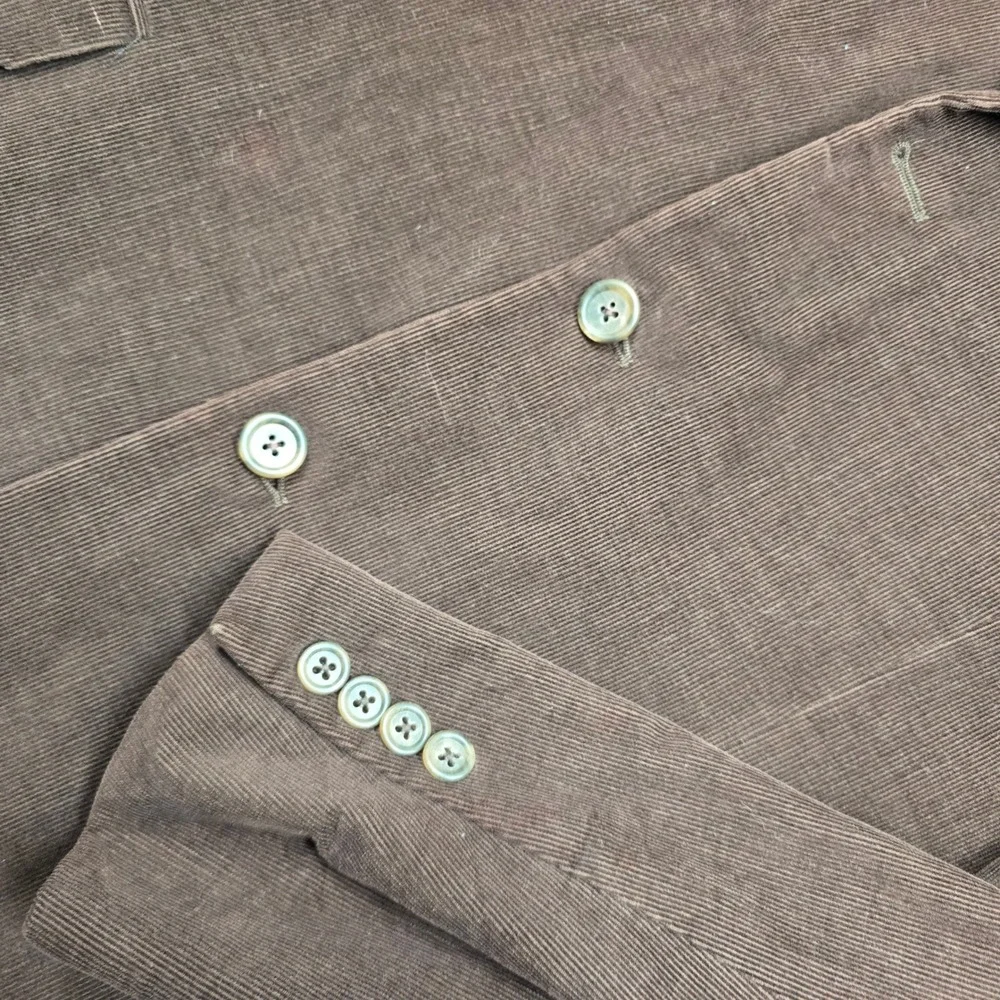 Burberry London Corduroy‎ Sport Coat Mens 44L 44 Brown Bespoke Cotton Cashmere